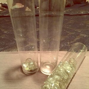 16” Glass Cylinder Vases - Set of 3